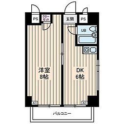 INDIVILLAGE 1DKの間取図画像