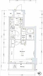 AXAS王子神谷Sta. 1Kの間取図画像
