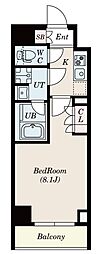 S-RESIDENCE三田慶大前 1Kの間取図画像