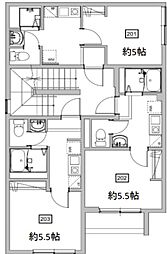 ＯＰＥＮ ＲＩＳＥ尾久銀座Ｉ 2階1Kの間取り