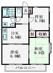 すみれハイツ 3DKの間取図画像