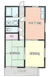 エクセレントノヴァC 2DKの間取図画像