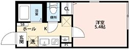 グランクオール久が原 1Kの間取図画像