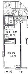 メゾン・ブランシェ 1Kの間取図画像