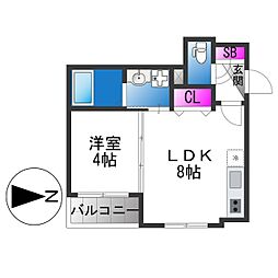 GRAND FUSE 1LDKの間取図画像