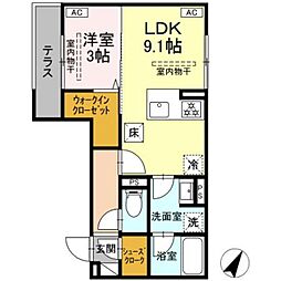 テムズフィオーレ 1LDKの間取図画像