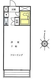 コモドスクウェア北新宿 ワンルームの間取図画像