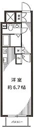 アルス市ヶ谷 7階ワンルームの間取り