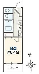 ＭＥＬＤＩＡ鷹の台 3階1Kの間取り