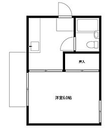 ホワイトコートかや 1Kの間取図画像