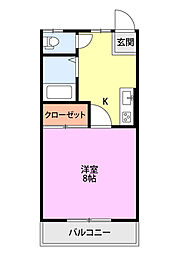 HABITATION 1Kの間取図画像