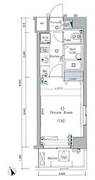 CRACIA北千束 1Kの間取図画像