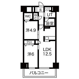 グランリベレ明石 2LDKの間取図画像