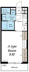 リブリ・SOPHIA喜沢2 1Kの間取図画像