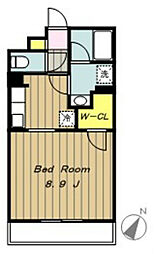 アバンサール 3階1Kの間取り