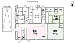 JR横浜線 八王子みなみ野駅 徒歩8分の賃貸アパート 1階2LDKの間取り