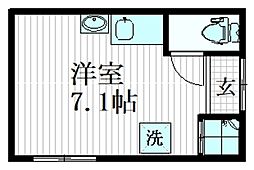 第二富岳荘 ワンルームの間取図画像