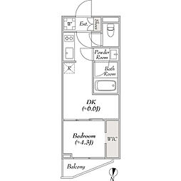 LUMIECHONCHOEAST 1DKの間取図画像