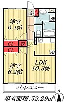 千葉県市川市稲越２丁目（賃貸マンション2LDK・3階・52.29㎡） その2