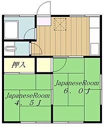 コーポひなた 2DKの間取図画像