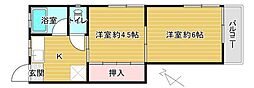 フラッツ生麦 2Kの間取図画像