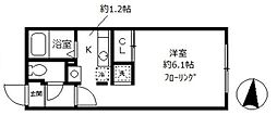 スマートリンク白金 1Kの間取図画像