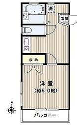 展雲荘 3階1Kの間取り
