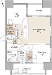 ライトテラス新宿御苑 1SLDKの間取図画像