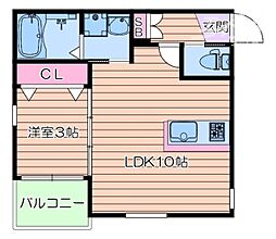 ボヌール千里丘 1LDKの間取図画像