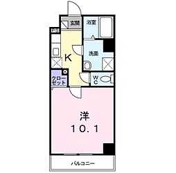 目白シティ 1Kの間取図画像