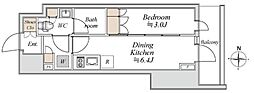 ブランシエスタ入谷グランデ 1DKの間取図画像