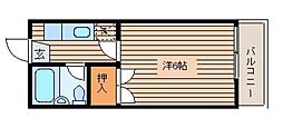 レジデンス高橋2 1Kの間取図画像