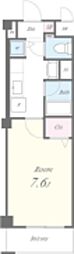 リヴェール 1Kの間取図画像