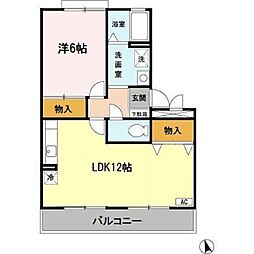 サフィニア三国 1LDKの間取図画像