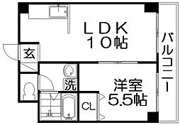 ファミーユ長谷川 1LDKの間取図画像