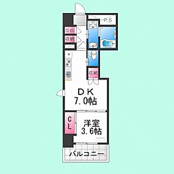 CLOVERVIEWKITAHANADA 1DKの間取図画像