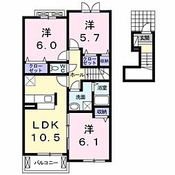 レジデンシアC 3LDKの間取図画像