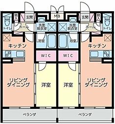 秦野市鈴張町マンション 1LDKの間取図画像