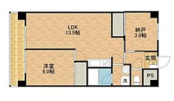 リバティ上溝 1SLDKの間取図画像
