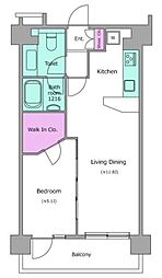 アーバンパーク麻布十番 1LDKの間取図画像