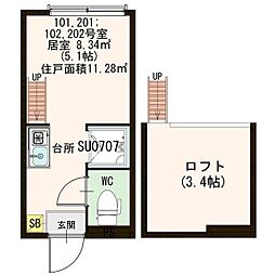 ソレイユ新宿 ワンルームの間取図画像