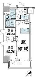 クレストコート東中野 2LDKの間取図画像
