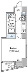 BeverlyHomes麻布十番 1Kの間取図画像