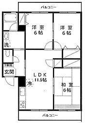 第3センチュリーパーク 3LDKの間取図画像