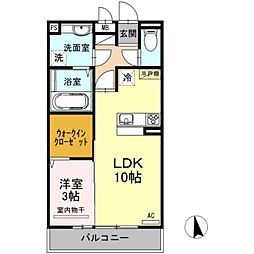 コンフォルトアン 1LDKの間取図画像