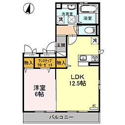 ヌカタ・コルンS 1LDKの間取図画像