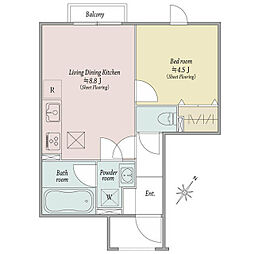 kukkula kuriya 1LDKの間取図画像