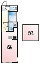 ChillPlace214 ワンルームの間取図画像