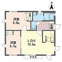 プリムローズＨ 101 ｜ 秋田県秋田市広面字川崎1-3（賃貸一戸建2LDK・1階・56.00㎡） その2