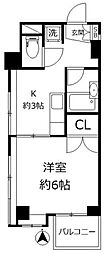 ハイツヴァリー 1Kの間取図画像